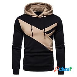 Per uomo Felpa con cappuccio pullover Color Block Lacci Con