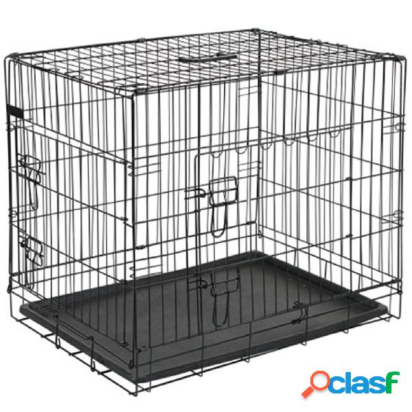 @Pet Gabbia per Cani in Metallo 63x44x50,5 cm Nera 15001