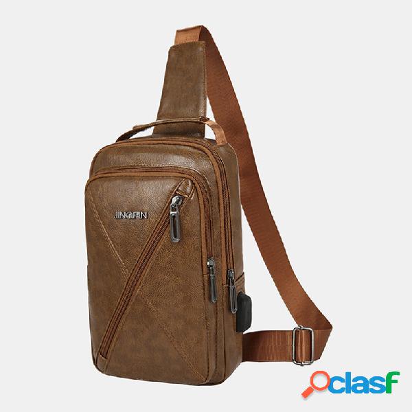 Pettorina multi-tasca con design di ricarica USB vintage da
