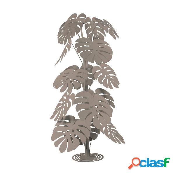 Pianta tropicale grande Monstera in metallo, diam.60x150h,