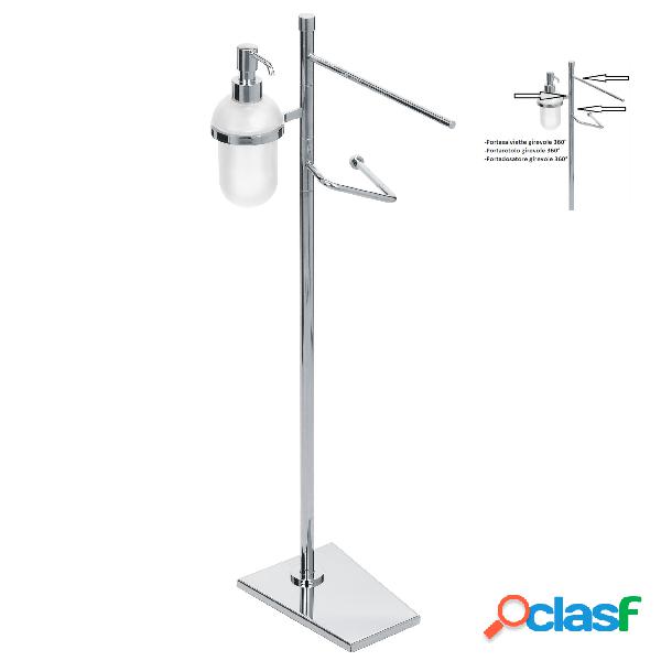Piantana da bagno in ottone porta salviette + porta rotolo +