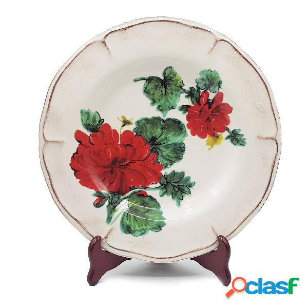 Piatto piano in ceramica Girasoli da Ø30 cm decoro girasoli