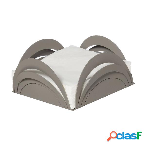 Porta tovaglioli basso con linee curve Origami in metallo,