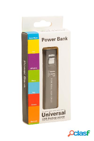 Powerbank da 2600 mAh con cavo USB, Donna, Nero, Taglia: One