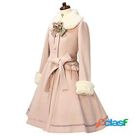 Princess Lolita Fur Trim Girly Coat Winter Cotton Womens