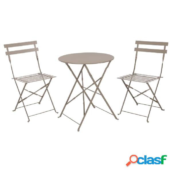 ProGarden Set da Bistrot 3 pz Grigio Talpa Opaco