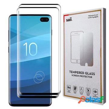 Proteggi Schermo Saii 3D Premium per Samsung Galaxy S10+ - 2