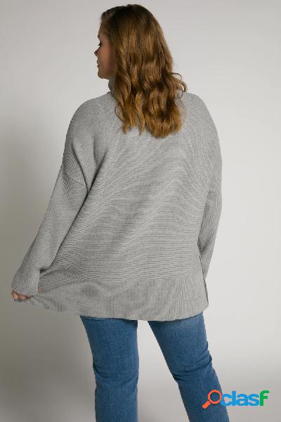 Pullover Bellieva con colletto alto, bottoni automatici,