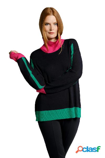 Pullover con dettagli di colore, collo da risvoltare e
