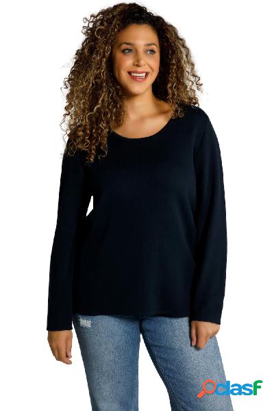 Pullover double face con scollo a girocollo e maniche