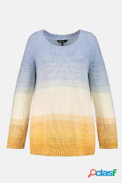 Pullover in morbida maglia con gradiente di colore, scollo a