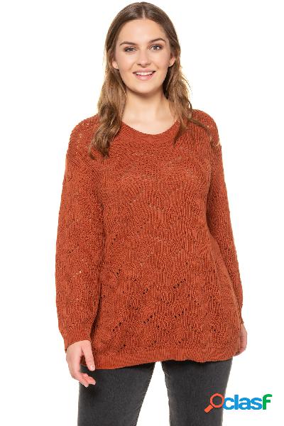 Pullover, texture a onde, oversize, cotone biologico, Donna,