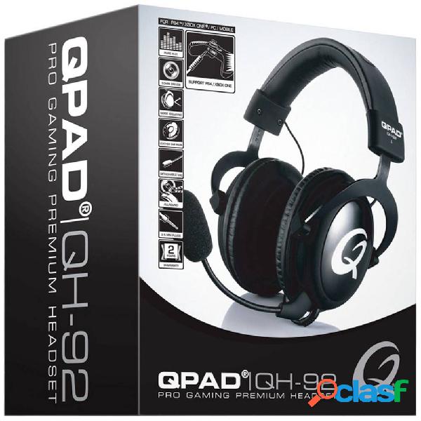 QPAD QH92 Gaming Cuffie Over Ear via cavo Stereo Nero