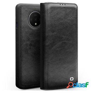 Qialino Classic OnePlus 7T Flip Leather Case - Black