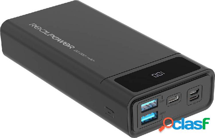 RealPower PB-20k Power bank 20000 mAh Litio Nero