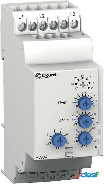 Relè di monitoraggio 208 - 480 V/AC 2 scambi Crouzet HWUA 1