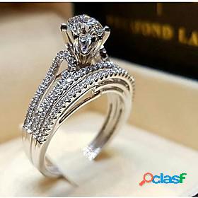 Ring AAA Cubic Zirconia Silver Silver 2 Silver 4 Platinum
