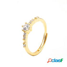 Ring tiny diamond Gold Ball Gold Plated S925 Sterling Silver