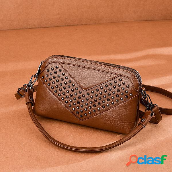 Rivetto anteriore multi-tasca da donna Decorare Crossbody