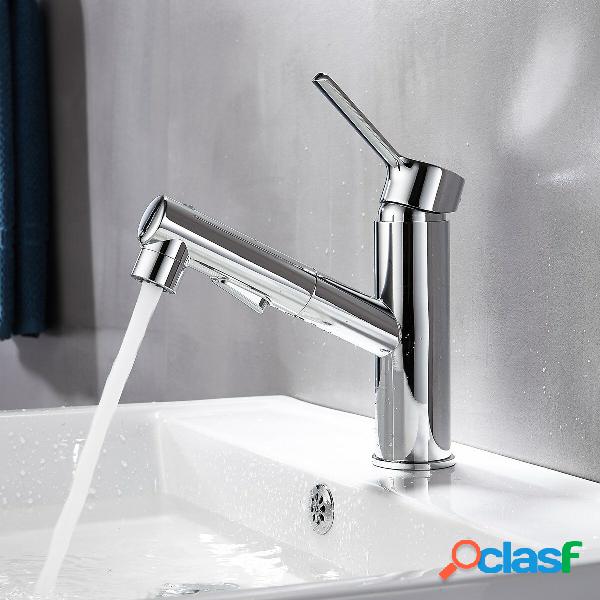 Rubinetto per lavabo da bagno con spruzzatore estraibile