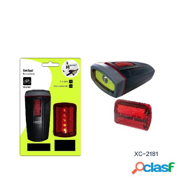 SET DI LUCI LED A BATTERIA ANTERIORE POSTERIORE BICI ATTACCO