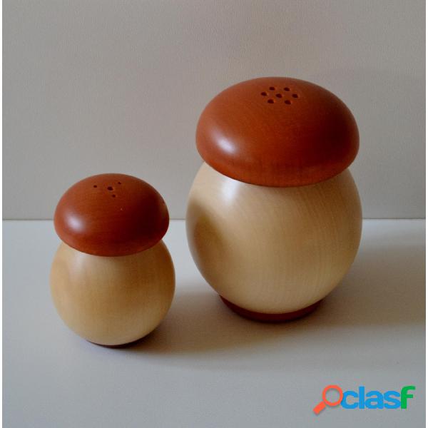 Sale e Pepe coppia in legno di mogano diam. 7,5xh9,7 cm-