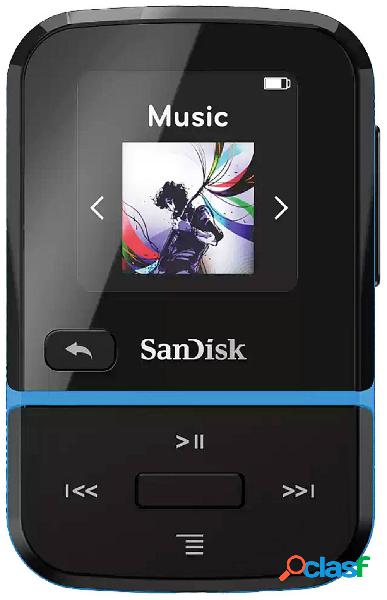 SanDisk Clip Sport Go MP3-Player 16 GB Blu Clip di