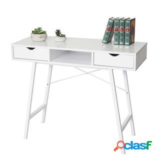 Scrivania NILSA, Design nordico, 100x40x80 cm, Legno Bianco