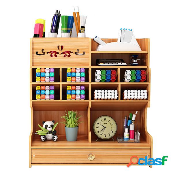Scrivania in legno a 5 livelli Organizzatore Portapenne