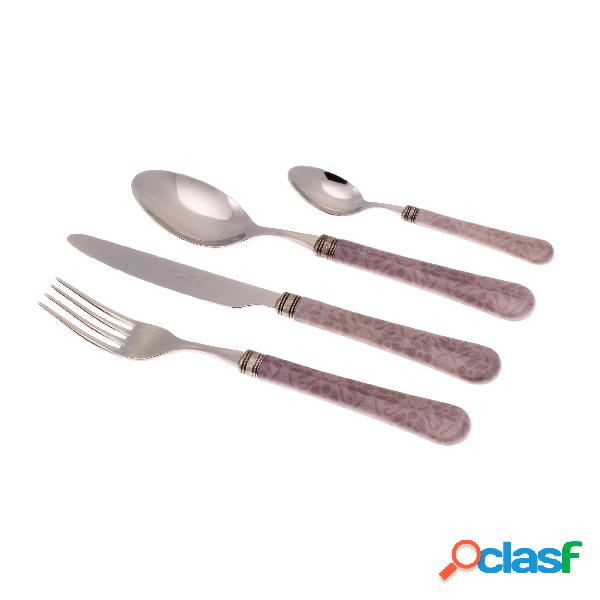 Servizio Posate colorate 24 Pezzi BOSTON in acciaio inox