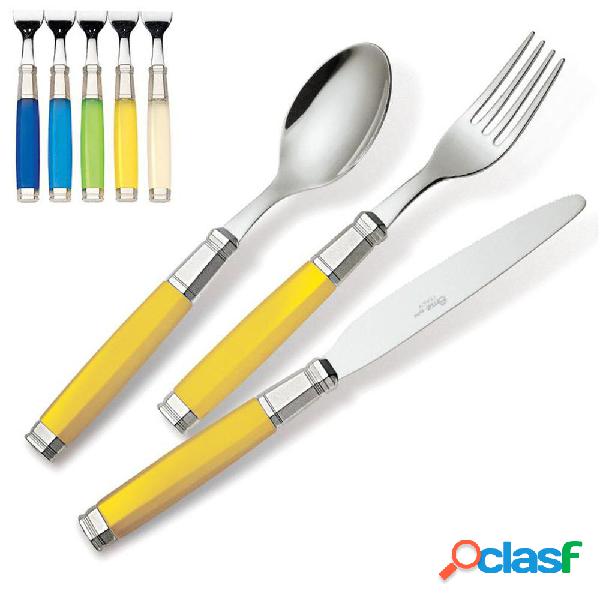 Set Posate Colorate set 4 pezzi HEXA in acciaio 18.10 manico