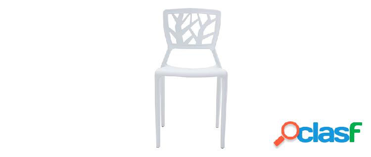 Set di 2 sedie design bianche impilabili interno / esterno