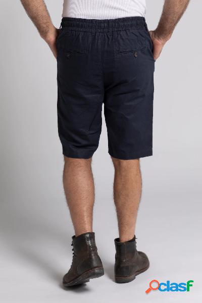 Shorts, misto lino, cintura elastica, basic fit, Uomo, Blu,