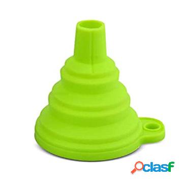 Silicone Foldable Kitchen Liquid Funnel - Green