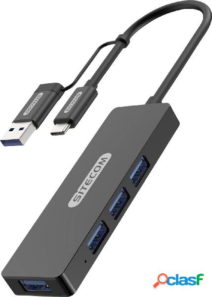 Sitecom CN-414 4 Porte Hub combinato USB con spina USB-C