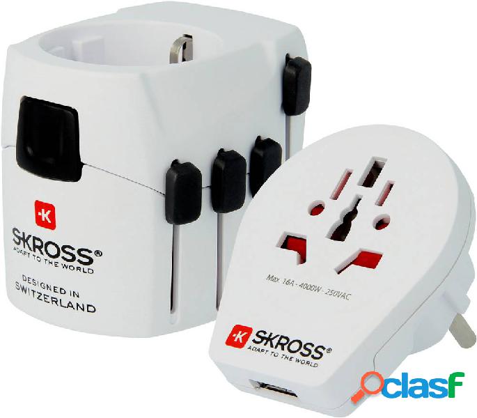 Skross 1302535 Adattatore da viaggio PRO World & USB