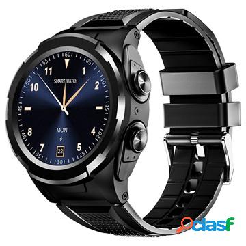 Smartwatch with TWS Earphones JM06 - Silicone Strap - Black