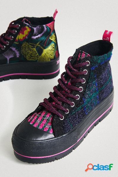 Sneaker alte plateau quadri