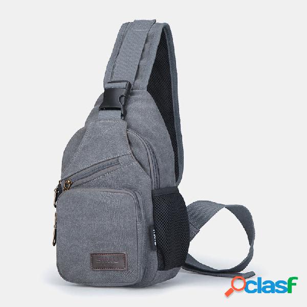 Spalla di tela vintage da uomo Borsa Crossbody Borsa Torace