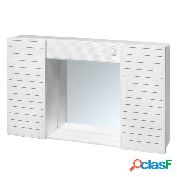 Specchio con due antine, mensola e luci cm 58x37x12 di CR