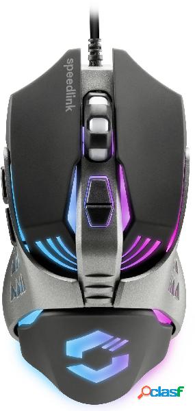 SpeedLink TYALO Mouse da gioco USB Ottico Nero 5 Tasti 1200