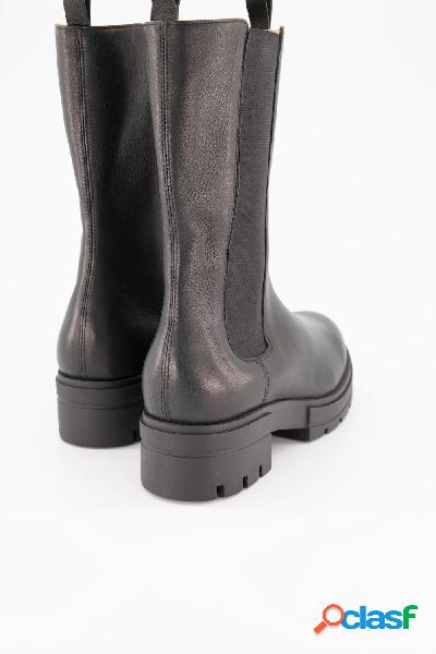 Stivaletti di pelle con inserto elastico, suola con profilo