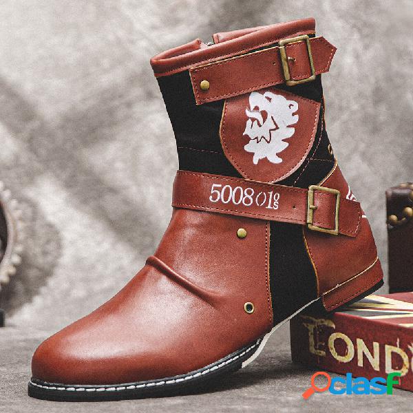 Stivali da uomo casual in pelle traspiranti Soft Suola punta