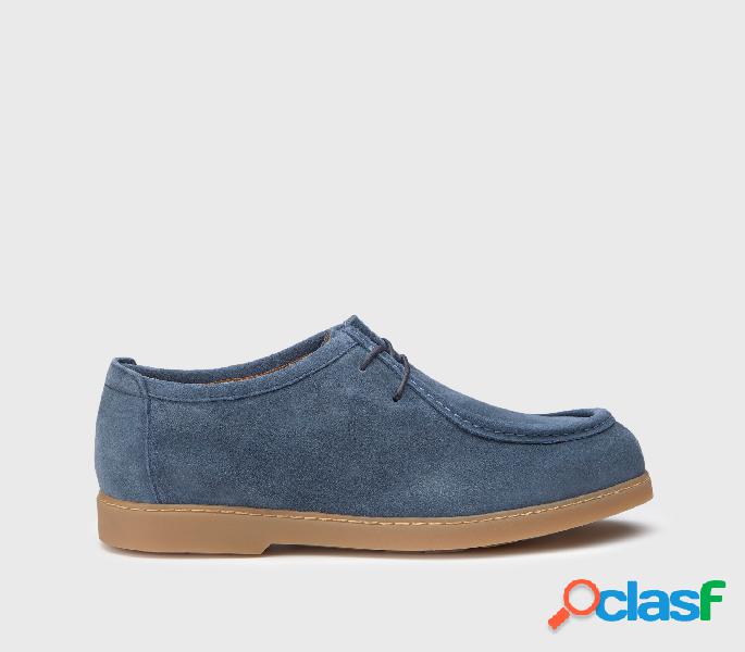 Stringate in suede Blu 38M_U