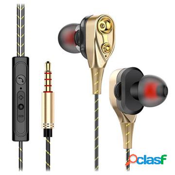 Stylish Four-Driver Stereo In-Ear Headphones - Gold