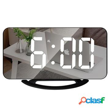 Sveglia a LED con Display Digitale e Specchio TS-8201 - Nero