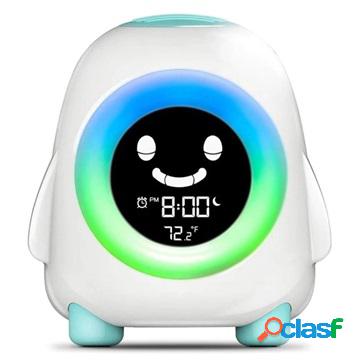 Sveglia per bambini Smile con luce notturna colorata - Blu
