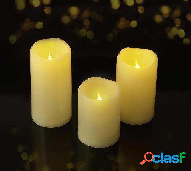 Sygonix SY-4531612 Candela a LED Kit da 3 Avorio Bianco
