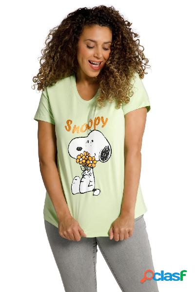T-shirt classica con Snoopy, scollo a V e mezze maniche,