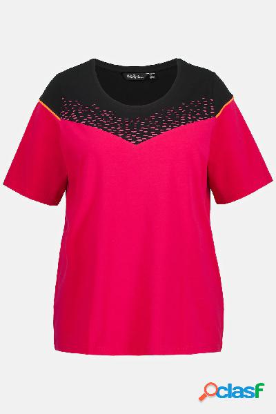 T-shirt classica con stampa sportiva, scollo a girocollo e